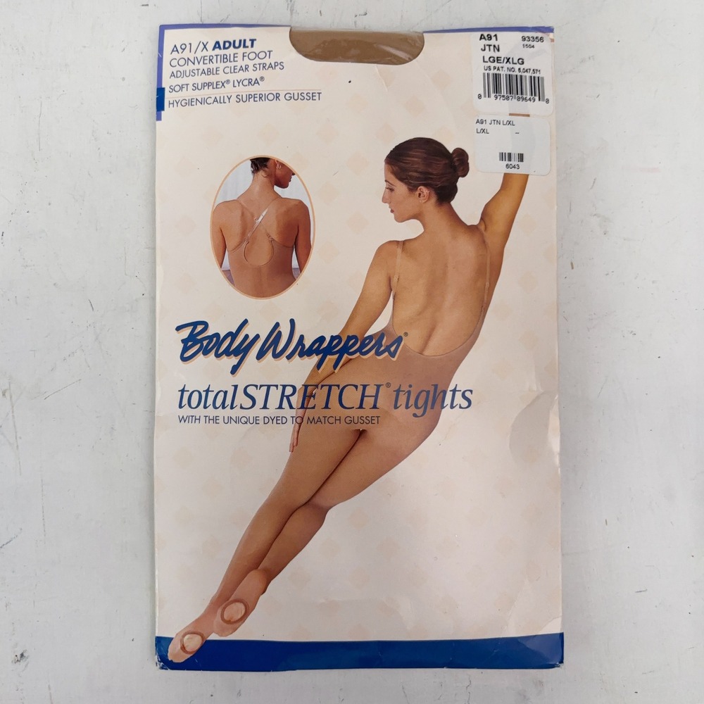 Body Wrappers NEW TotalStretch Tan Tights Womens L Adult Convertible Foot Body